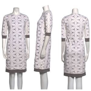 Authentic Rare Victoria Victoria Beckham 3/4 Sleeve‎ Overlay Shift Dress Cream 4